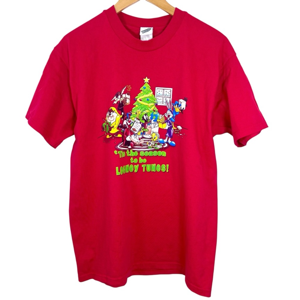 Warner Bros‎ Looney Tunes Christmas Tee Vintage L